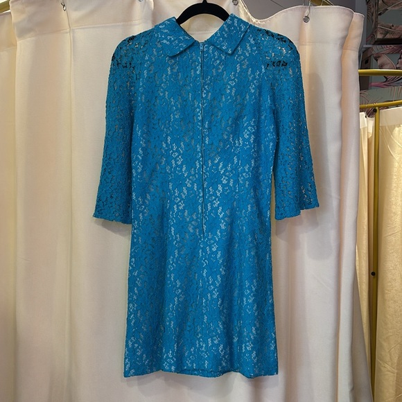 Vintage Turquoise Lace Dress - Picture 2 of 4
